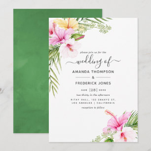 Invitation Mariage Floral Tropical Aquarelle