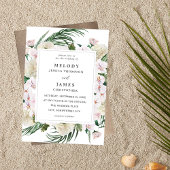 Invitation Mariage floral tropical Boho vert
