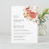 Invitation Mariage floral tropical Citrus Boho (Debout devant)