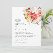 Invitation Mariage floral tropical Citrus lumineux (Debout devant)