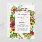 Invitation Mariage floral tropical coloré (Devant)