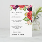 Invitation Mariage floral tropical coloré (Debout devant)