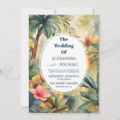 Invitation Mariage floral tropical coloré (Devant)