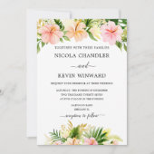 Invitation Mariage Floral Tropical Élégant (Devant)
