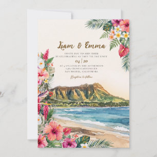 Invitation Mariage Floral Tropical Hawaïen