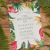 Invitation Mariage floral tropical Inviter avec le feuillage