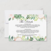 Invitation Mariage floral tropical moderne Détails Insérer un (Devant)