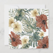 Invitation Mariage Floral Tropical Vintage Ananas Hibiscus (Dos)