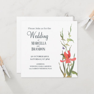 Invitation Mariage Floral Tulipe Fleurissant au Printemps