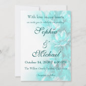 Invitation Mariage floral turquoise élégant (Devant)