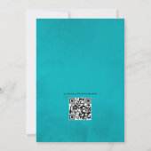 Invitation Mariage floral Turquoise et or (Dos)