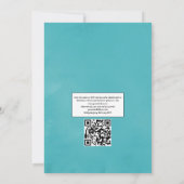 Invitation Mariage floral turquoise, jaune et rose (Dos)