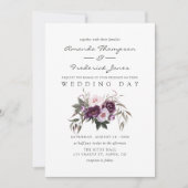 Invitation Mariage floral velours profond (Devant)