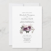 Invitation Mariage floral velours profond (Devant)