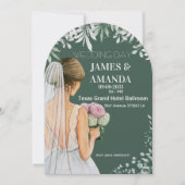 Invitation Mariage floral vert à budget maîtrisé (Devant)