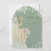 Invitation Mariage floral vert à budget maîtrisé (Dos)