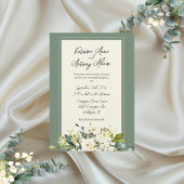 Invitation Mariage Floral Vert Automne Hiver Aquarelle