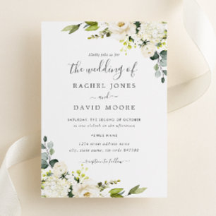 Invitation Mariage floral vert Champagne