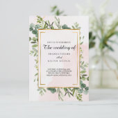 Invitation Mariage floral vert classique (Debout devant)