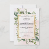 Invitation Mariage floral vert classique (Dos)