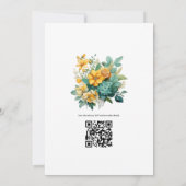 Invitation Mariage floral vert-de-gris et or (Dos)