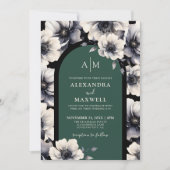 Invitation Mariage floral vert émeraude (Devant)