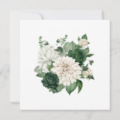 Invitation Mariage floral vert émeraude moderne (Dos)