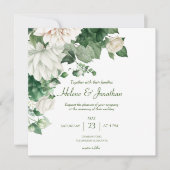 Invitation Mariage floral vert émeraude moderne (Devant)