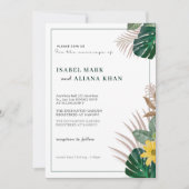 Invitation Mariage floral vert et blanc Sage moderne (Devant)