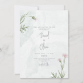 Invitation Mariage floral vert et élégant (Devant)