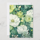 Invitation Mariage floral vert et ivoire (Dos)