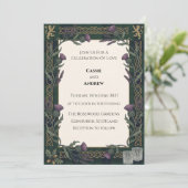 Invitation Mariage Floral Vert Foncé (Debout devant)