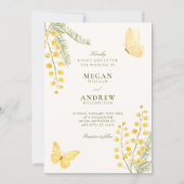 Invitation Mariage floral vert jaune (Devant)