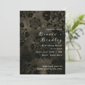 Invitation Mariage Floral Vert Olive (Debout devant)