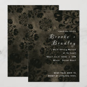 Invitation Mariage Floral Vert Olive (Devant / Derrière)