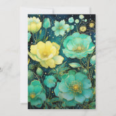 Invitation Mariage Floral vert or et émeraude (Dos)