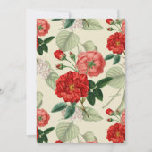 Invitation Mariage floral vert rouge rustique (Dos)