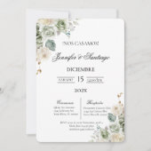 Invitation Mariage floral vert Sage (Devant)