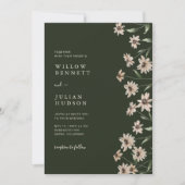 Invitation Mariage floral vert simple et moderne (Devant)