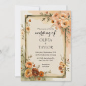 Invitation Mariage Floral Vintage (Devant)
