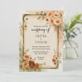 Invitation Mariage Floral Vintage (Debout devant)