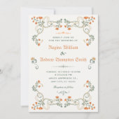 Invitation Mariage floral vintage (Devant)
