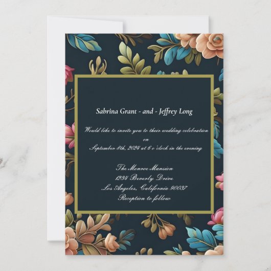 Invitation Mariage Floral Vintage (Devant)