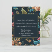 Invitation Mariage Floral Vintage (Debout devant)