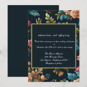Invitation Mariage Floral Vintage (Devant / Derrière)