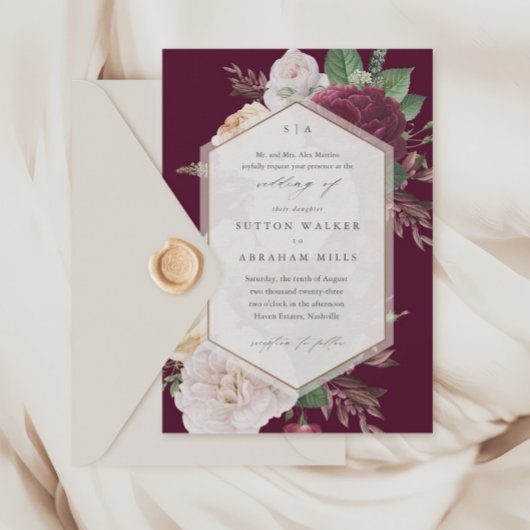 Invitation Mariage Floral Vintage