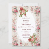 Invitation Mariage floral vintage (Devant)