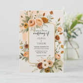 Invitation Mariage Floral Vintage (Debout devant)