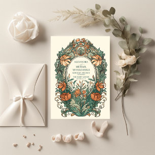 Invitation Mariage Floral Vintage Art Nouveau