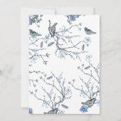 Invitation Mariage Floral Vintage bleu intemporel (Dos)